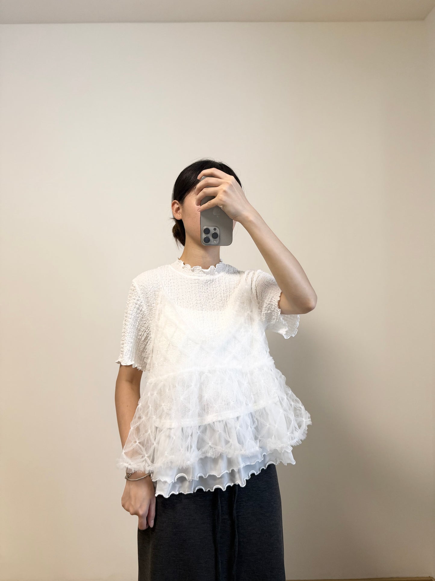 RUFFLE粒粒拼紗TOP | E21864