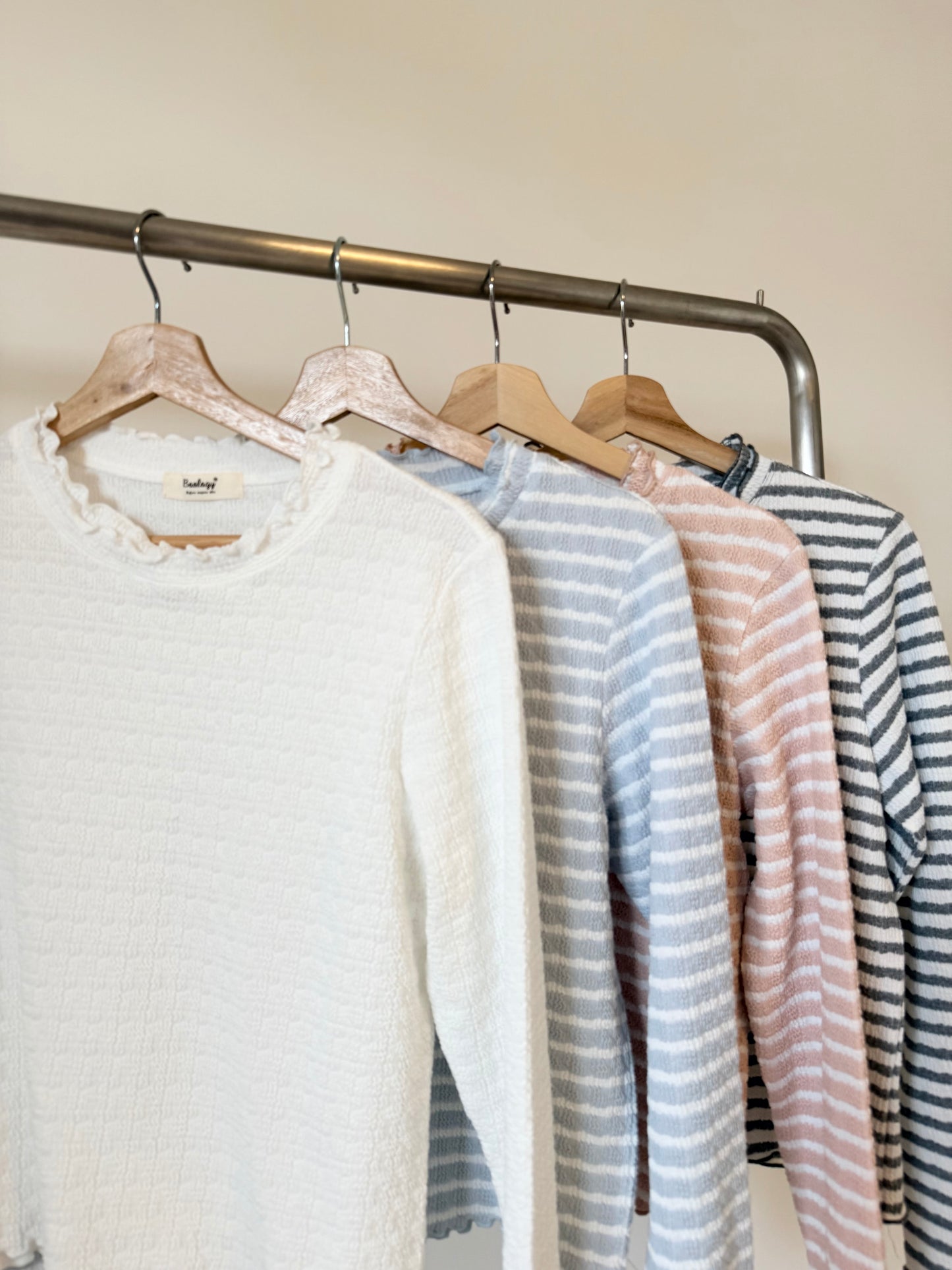 橫間雙層領長袖 #8601