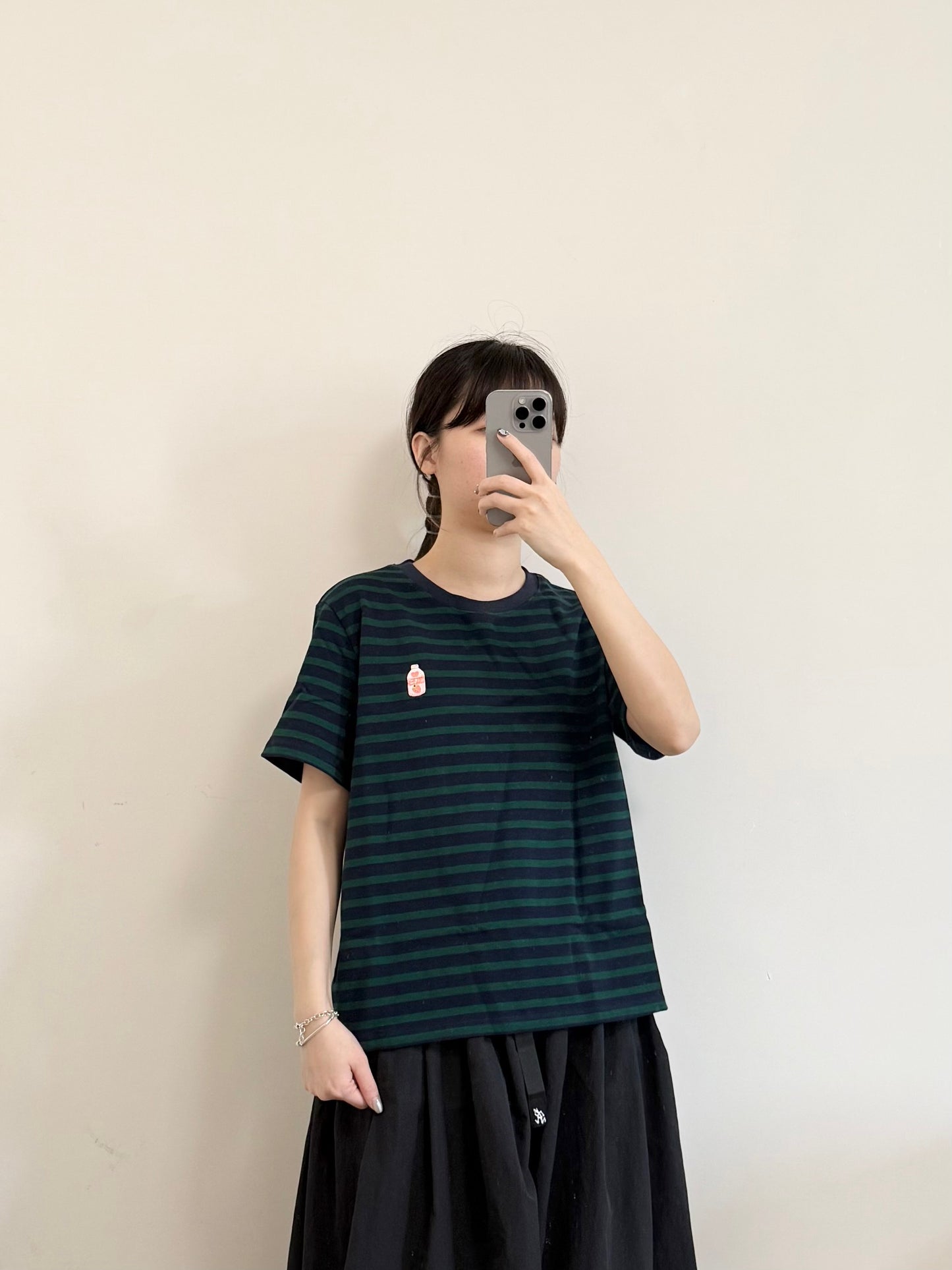 拼色條子LOGO TEE | B8315