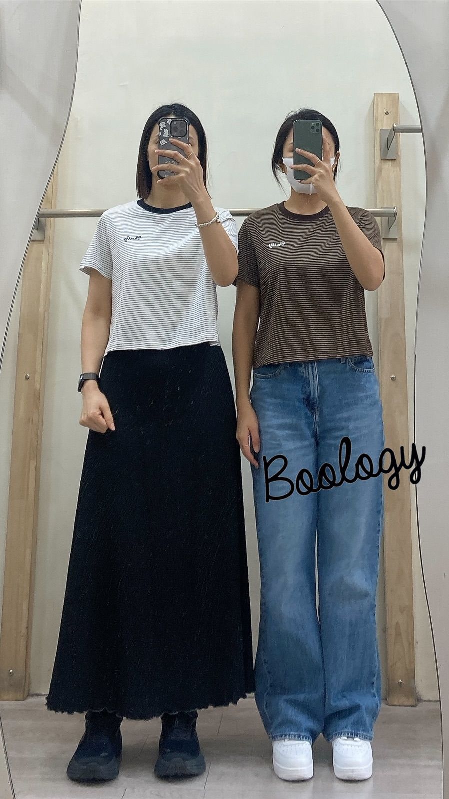 條子刺繡CROPPED TEE | B8319