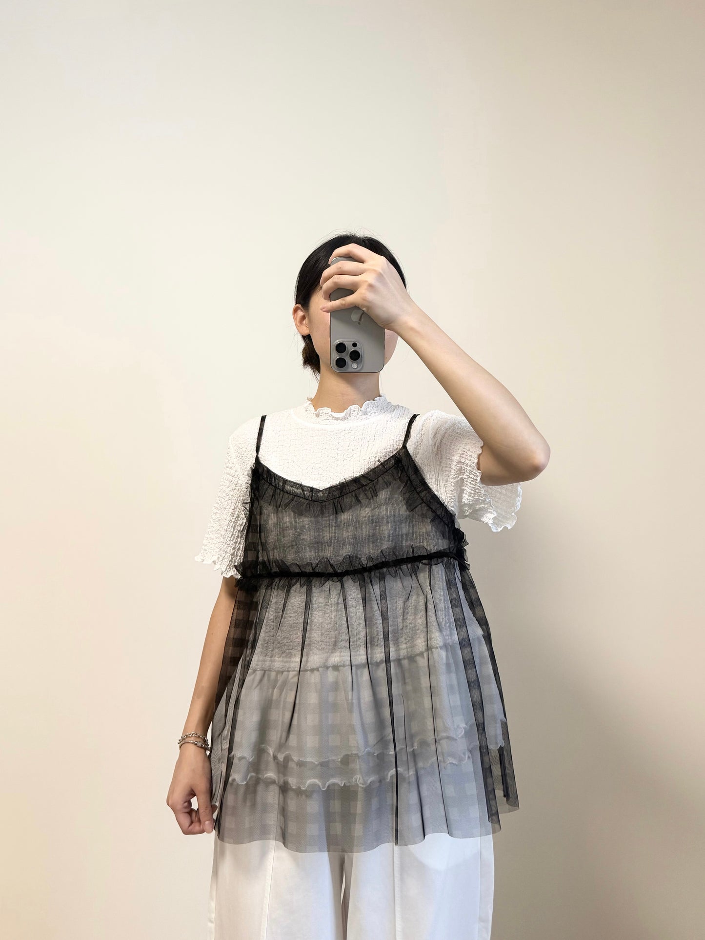 RUFFLE粒粒拼紗TOP | E21864