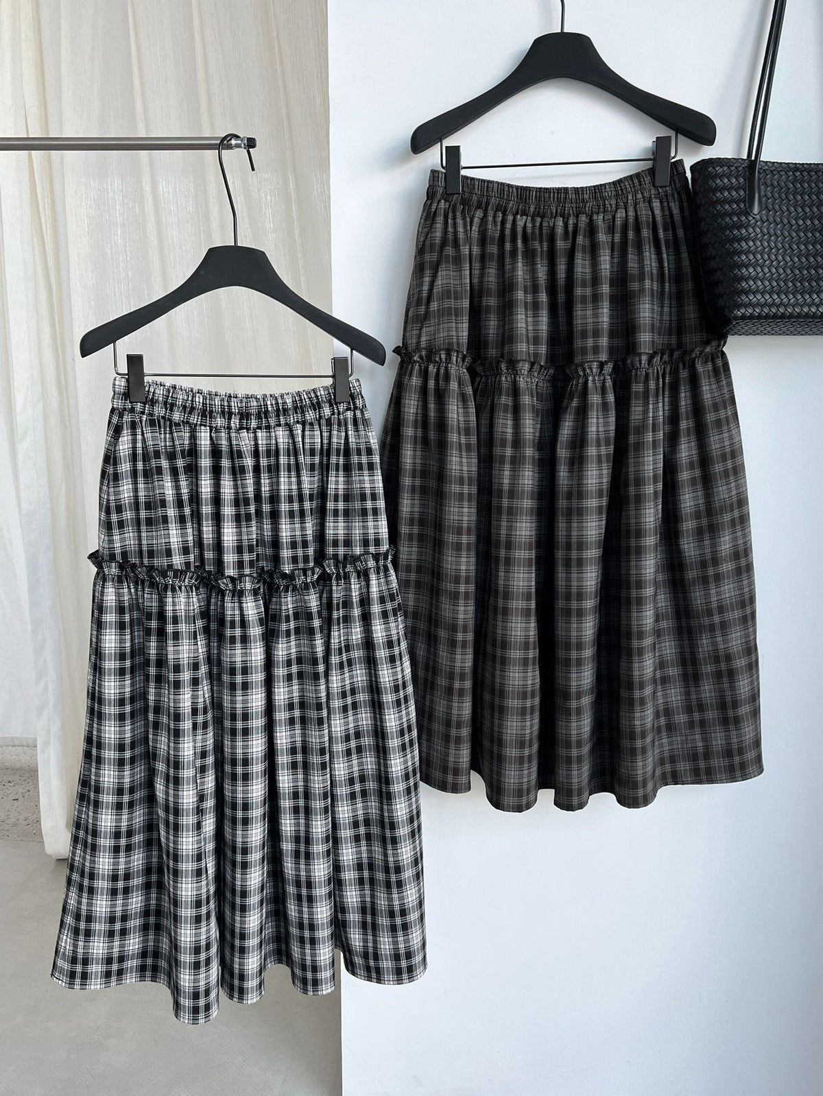 LX3995 - RUFFLE 格仔裙 兩色 有裙袋