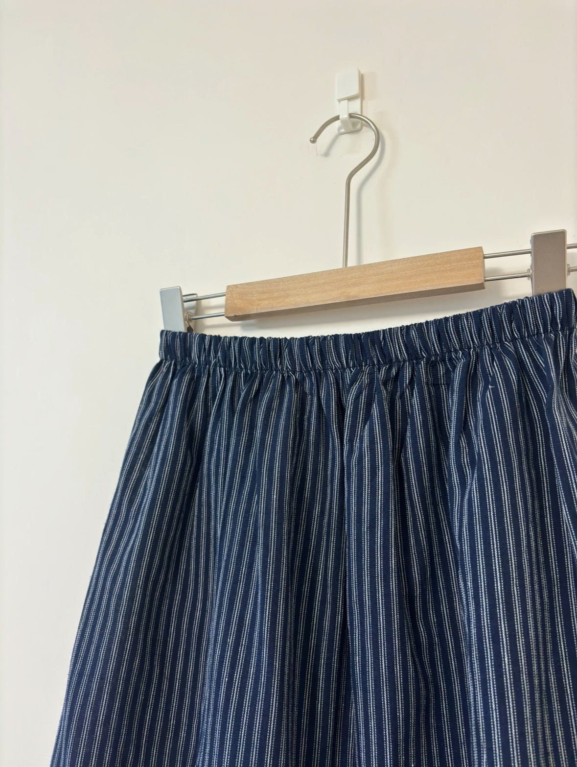 LINEN COTTON STRIPED SKIRT