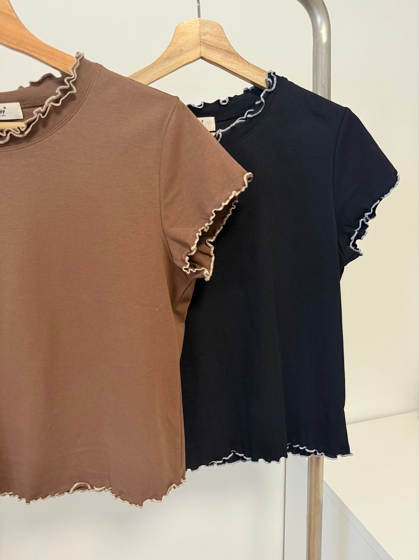 Ruffle拼色Tee | B8545