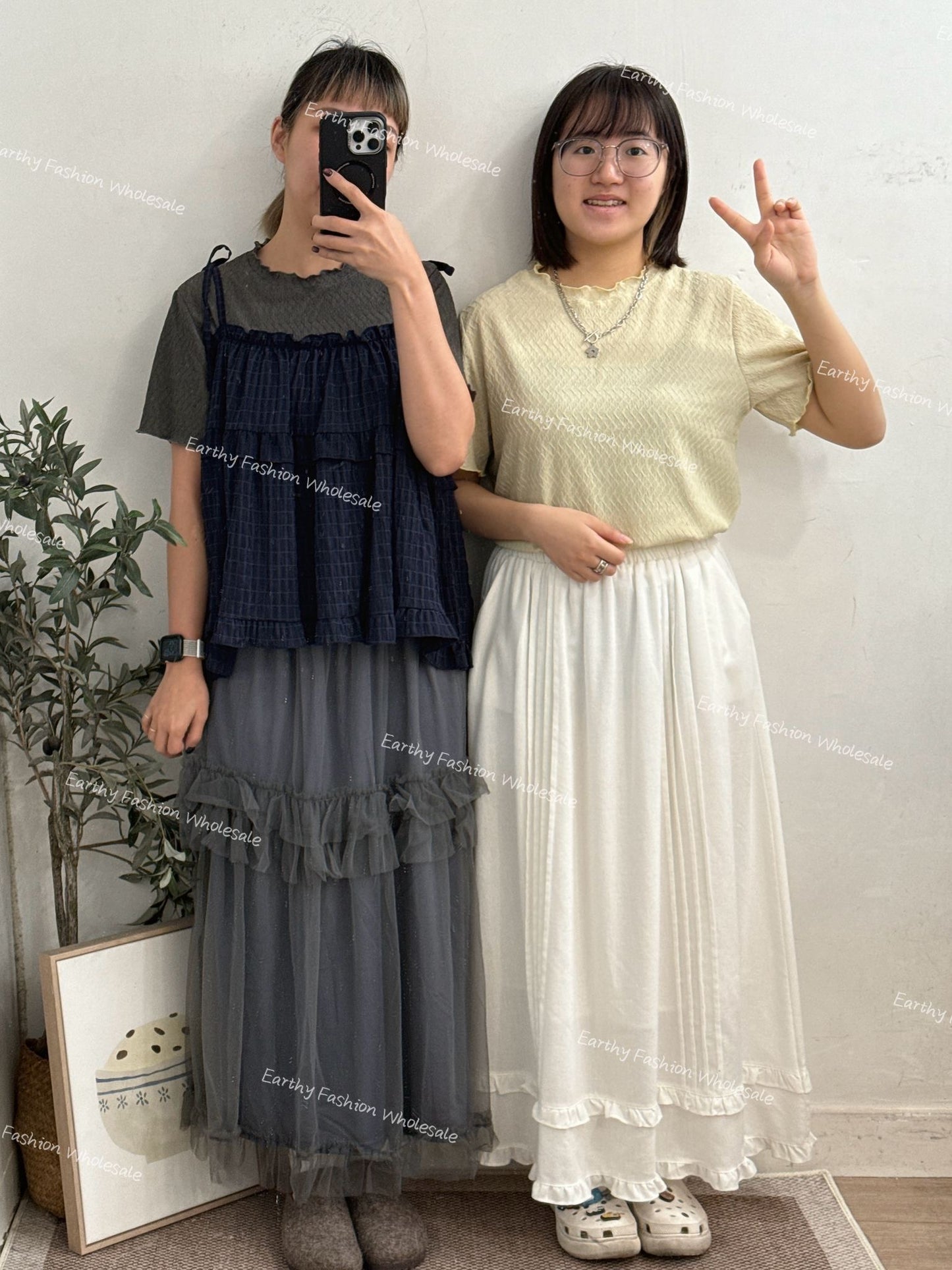 暗紋RUFFLE TOP | E21589
