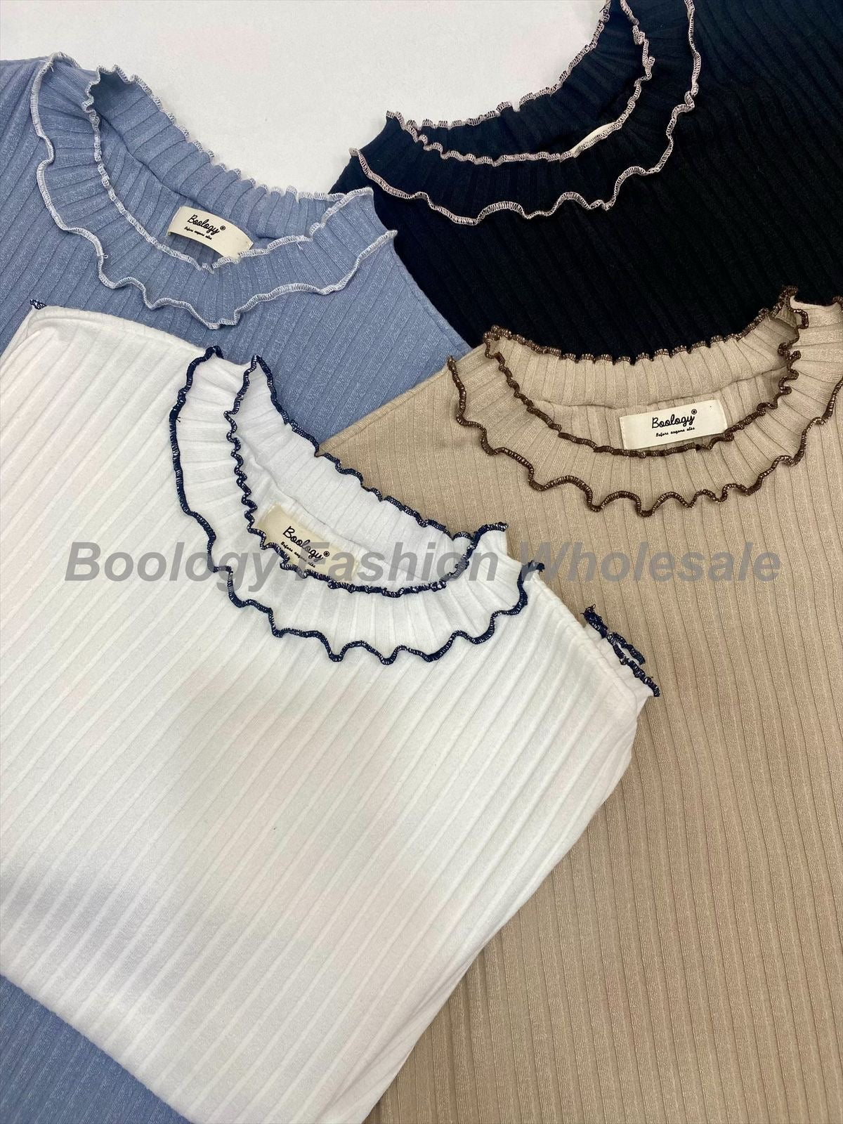 拼色 Double Ruffle S/S Tee | 三色 | B8307