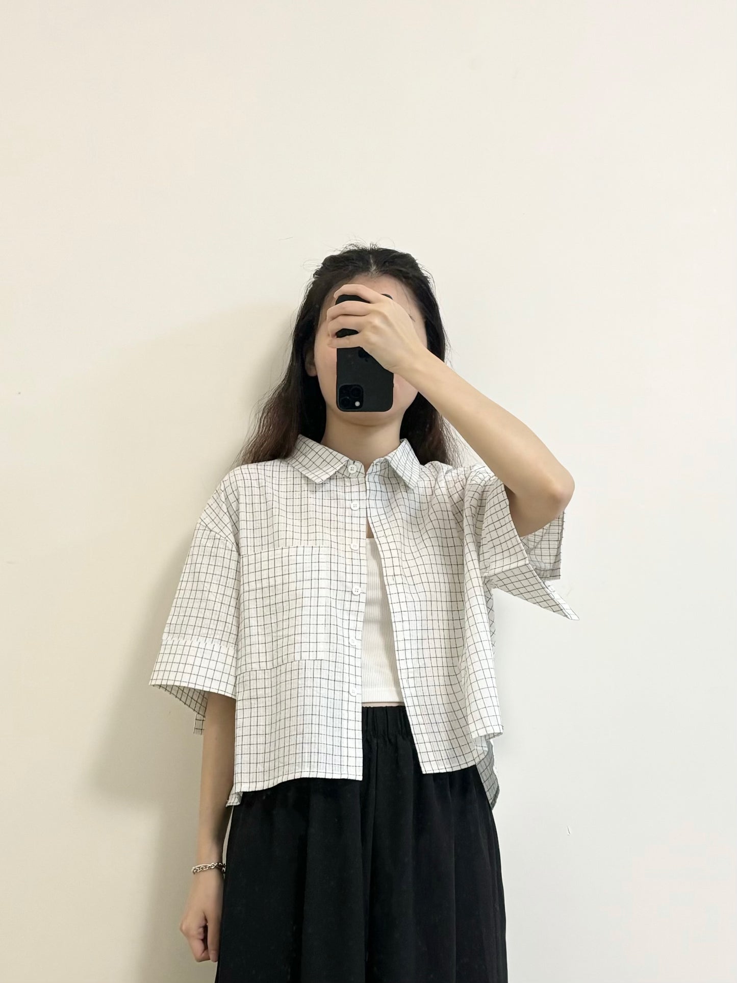 Checekd Cropped Shirt