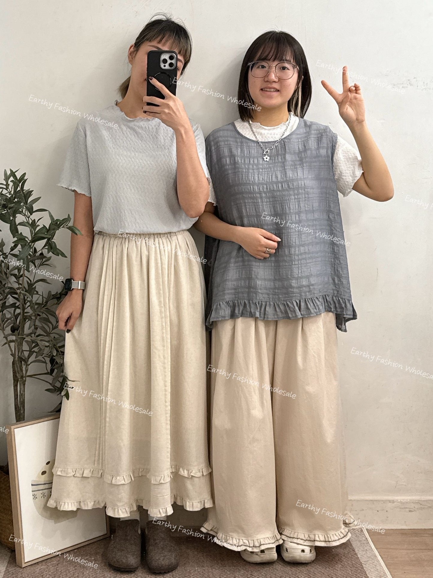 暗紋RUFFLE TOP | E21589