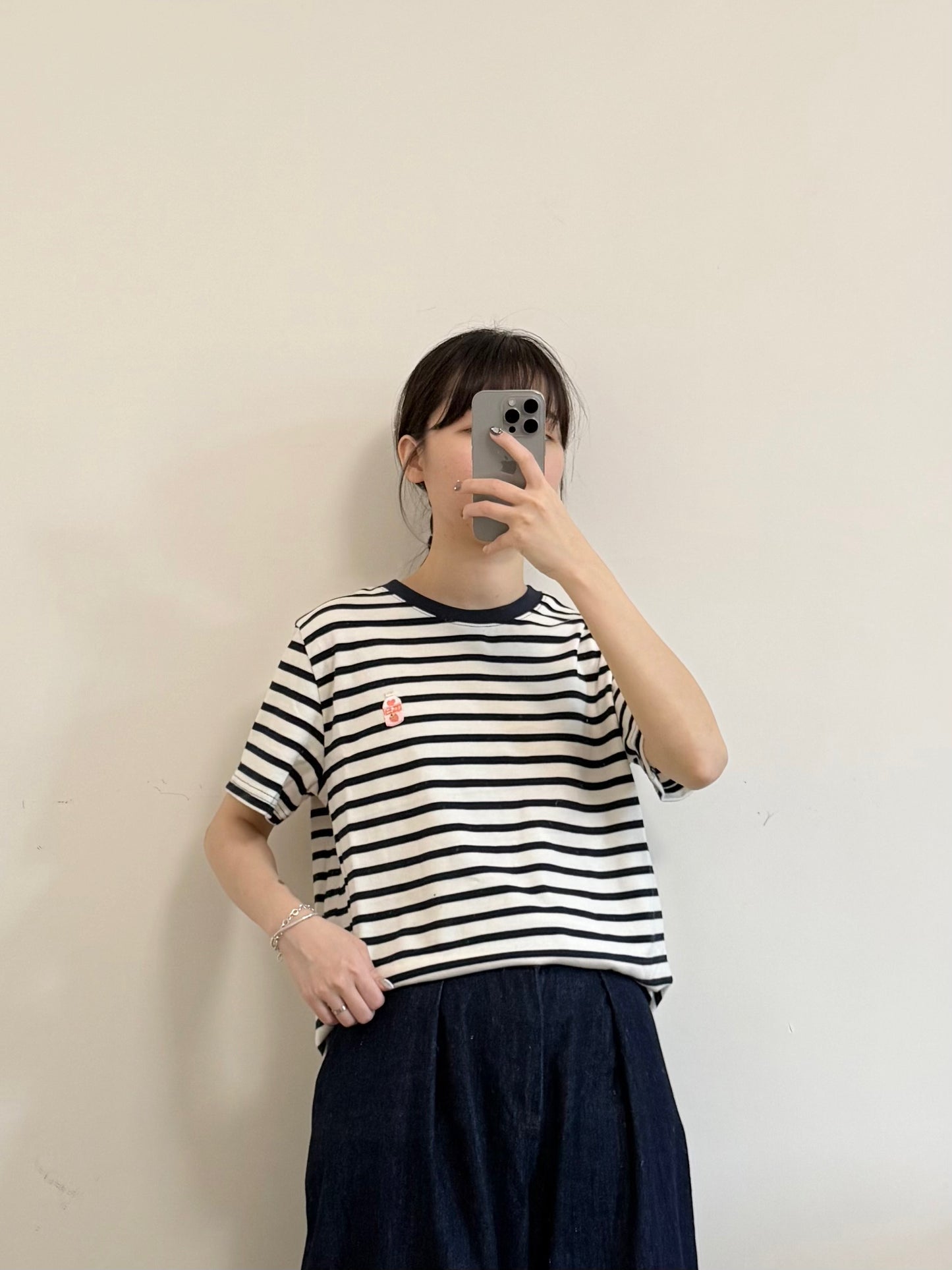 拼色條子LOGO TEE | B8315