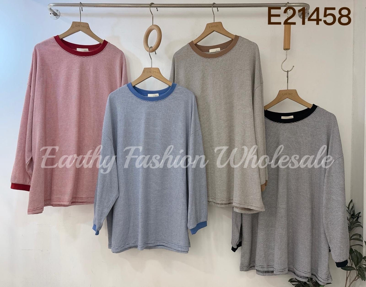 慵懶條紋上衣 | E21358