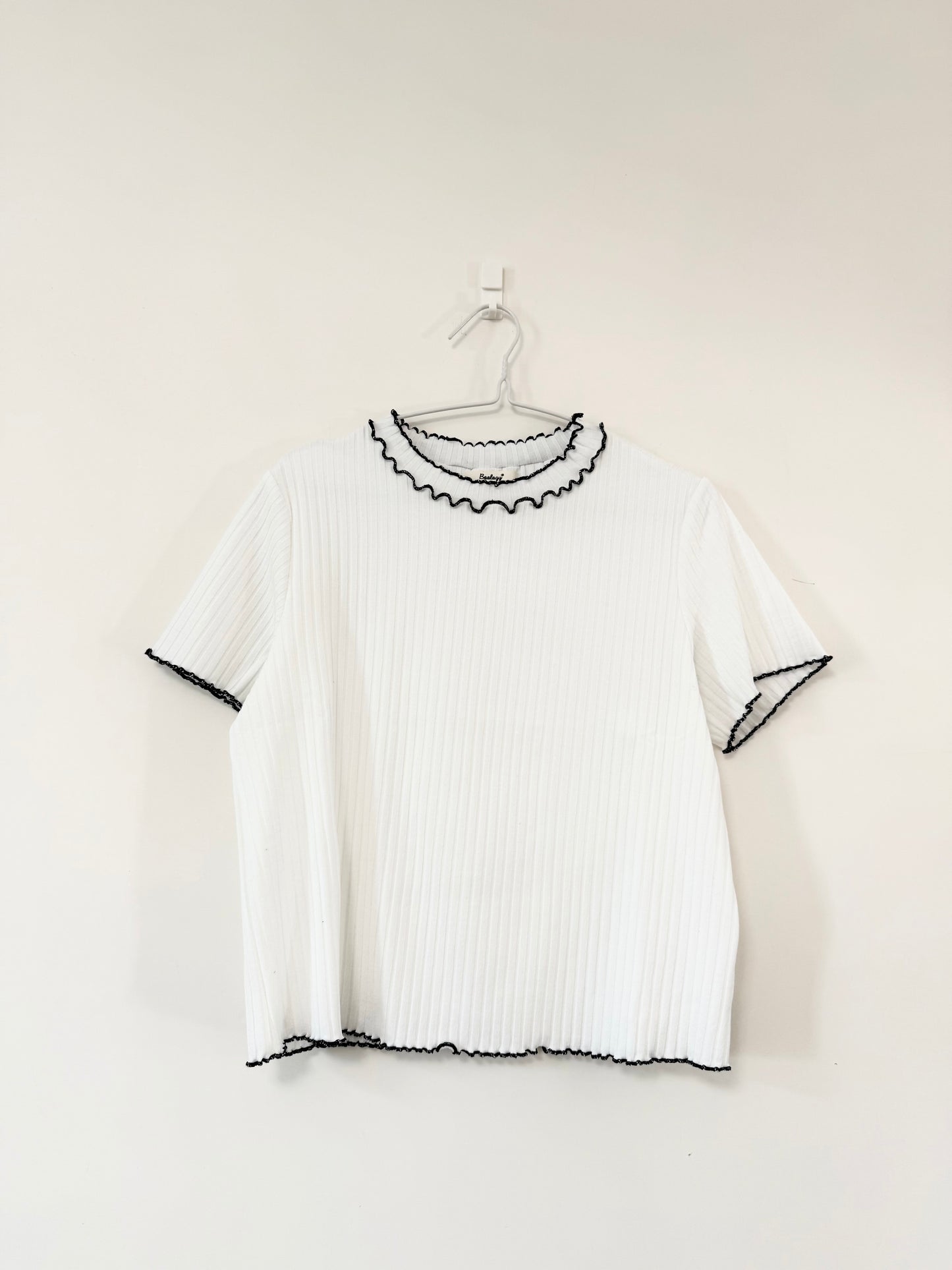 拼色 Double Ruffle S/S Tee | 三色 | B8307