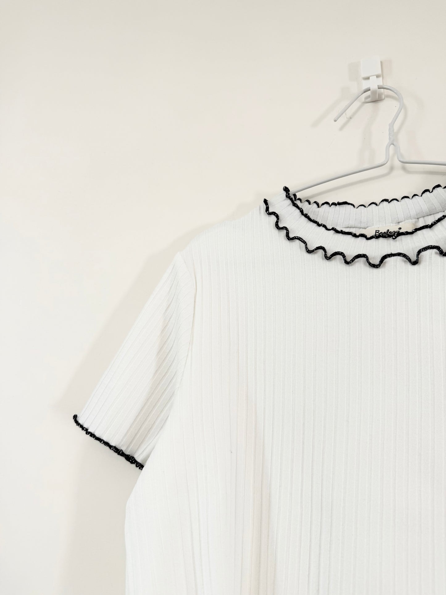 拼色 Double Ruffle S/S Tee | 三色 | B8307
