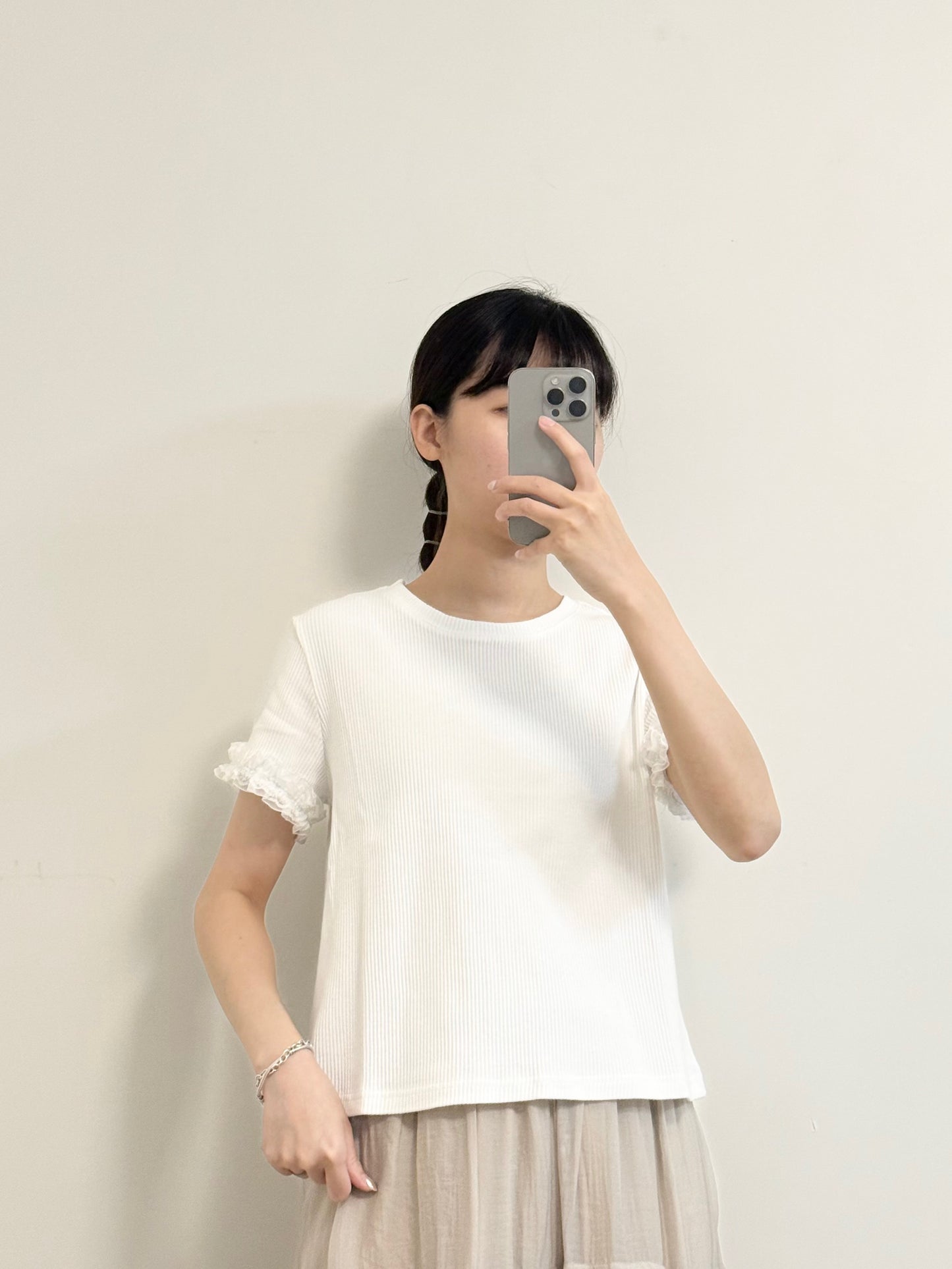 LACE 袖邊 TEE | B8336 | 二色