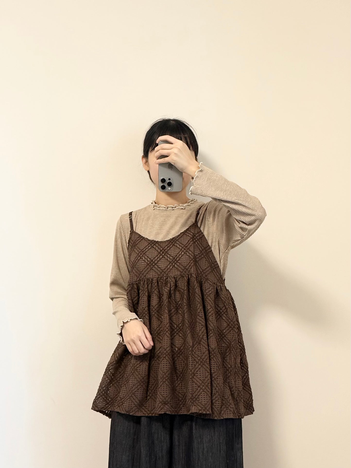 雙層領長袖打底 #8587