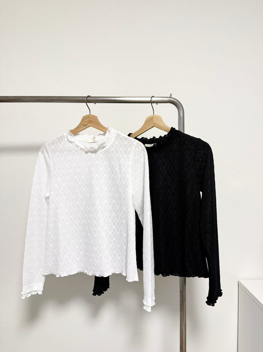 網格蝴蝶捲邊TOP | E21971