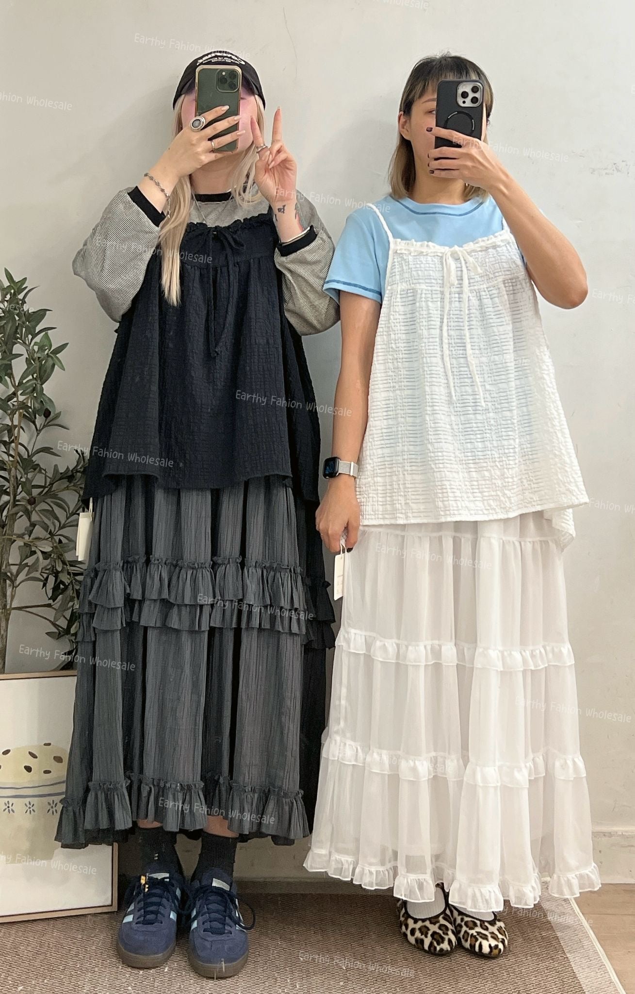 2WAY Ruffle 暗紋外撘 | E21548