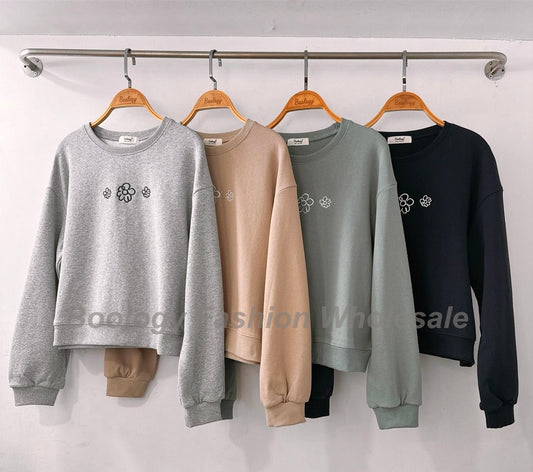 花花刺繡衛衣 #8602