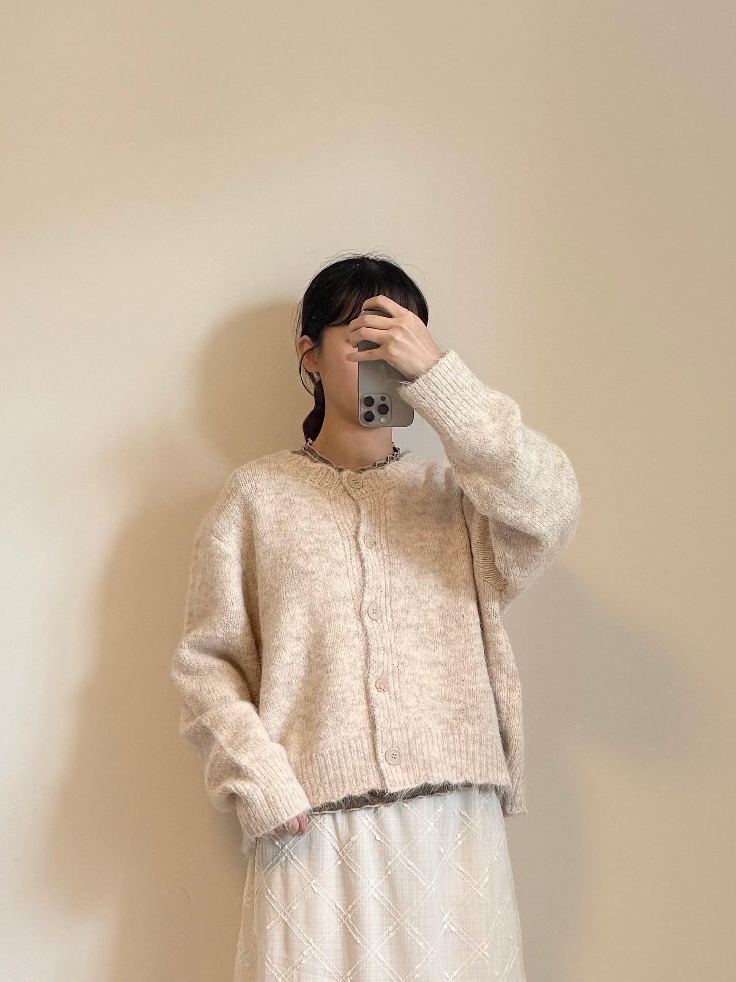 小花鈕扣混色毛衣 | E22030