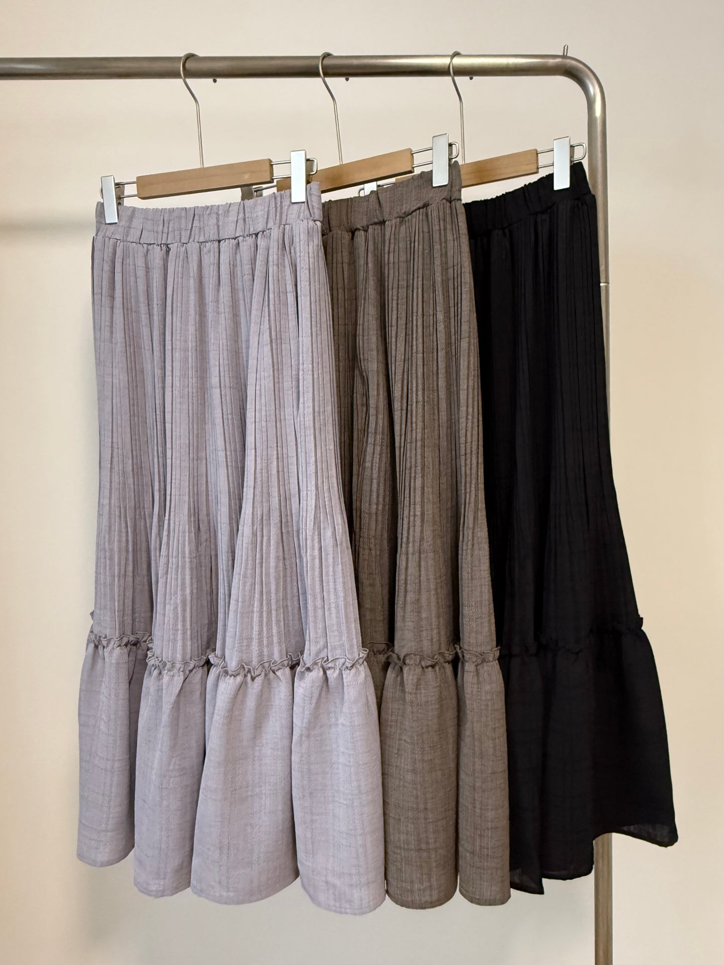 重工壓折暗格半裙 | E21960 