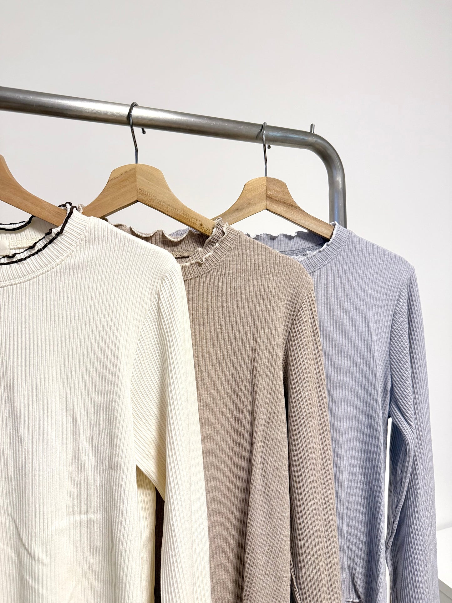 雙層領長袖打底 #8587