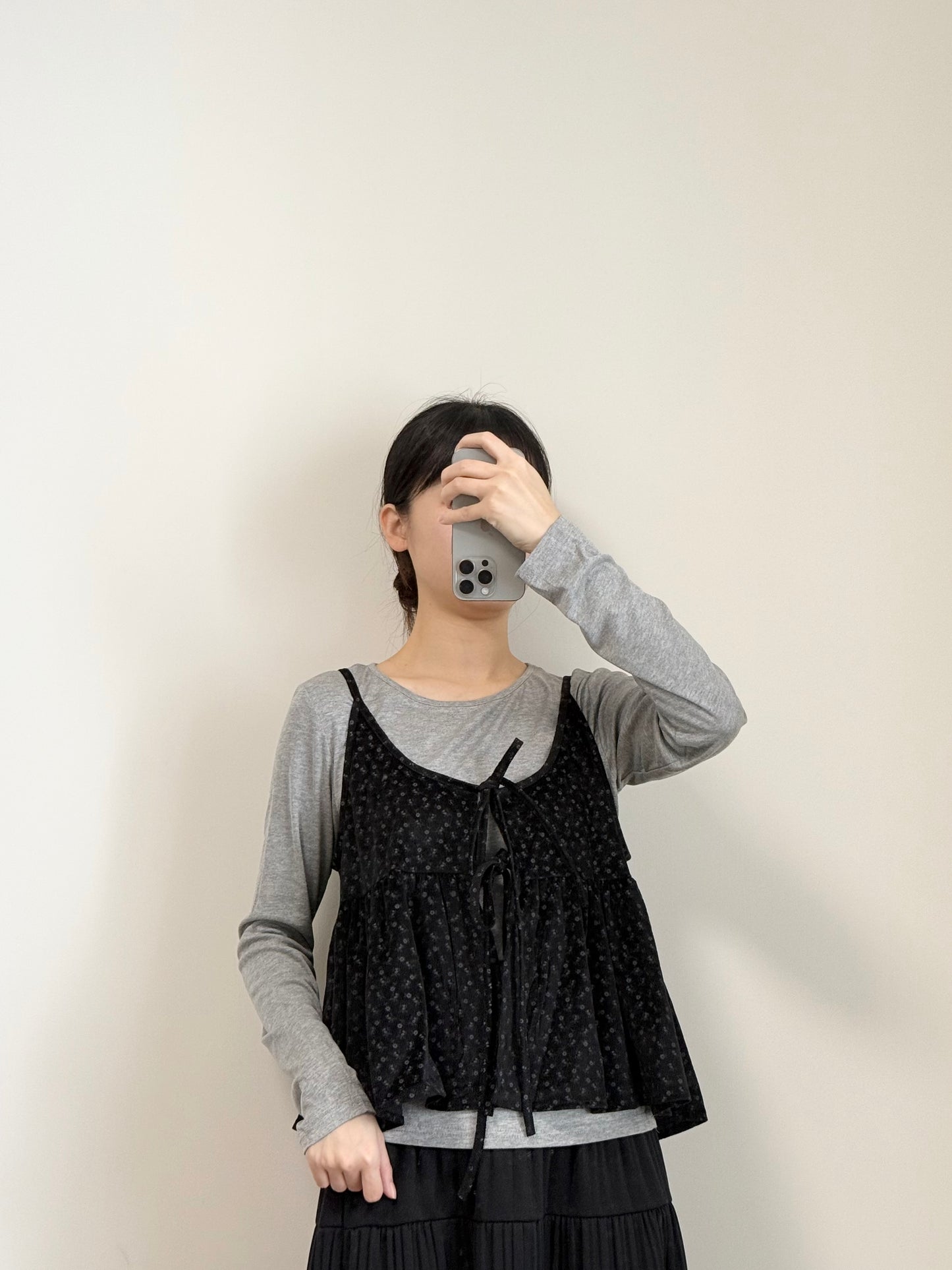 碎花綁帶LAYER (送打底Tee)