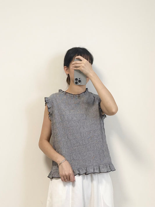 RUFFLE格紋無袖TOP | B8494