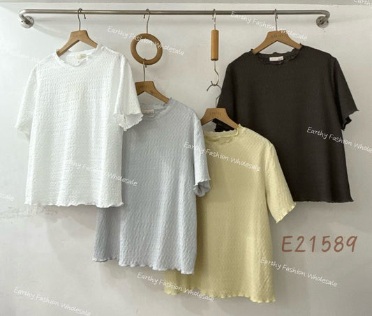 暗紋RUFFLE TOP | E21589