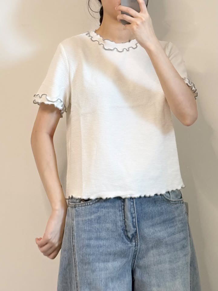 花邊短袖上衣 #8703