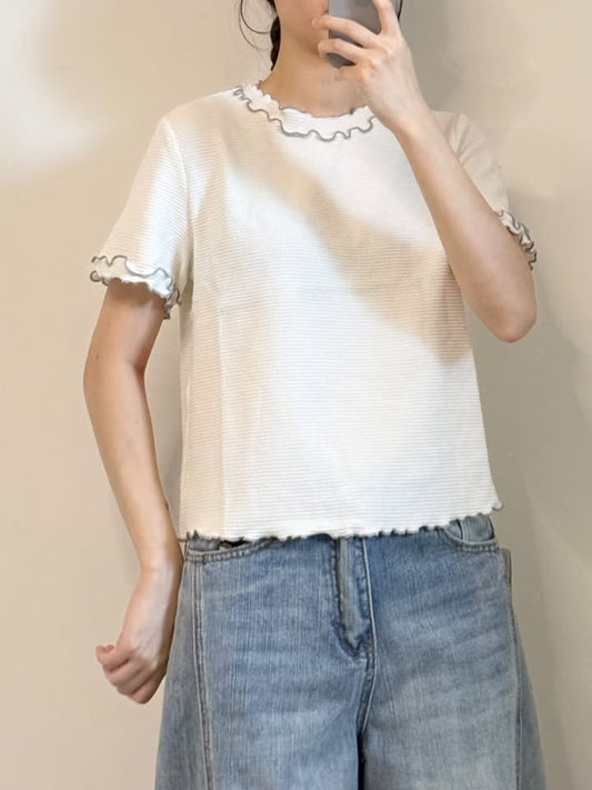 花邊短袖上衣 #8703