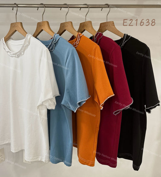 TRIPLE RUFFLE TOP | E21638
