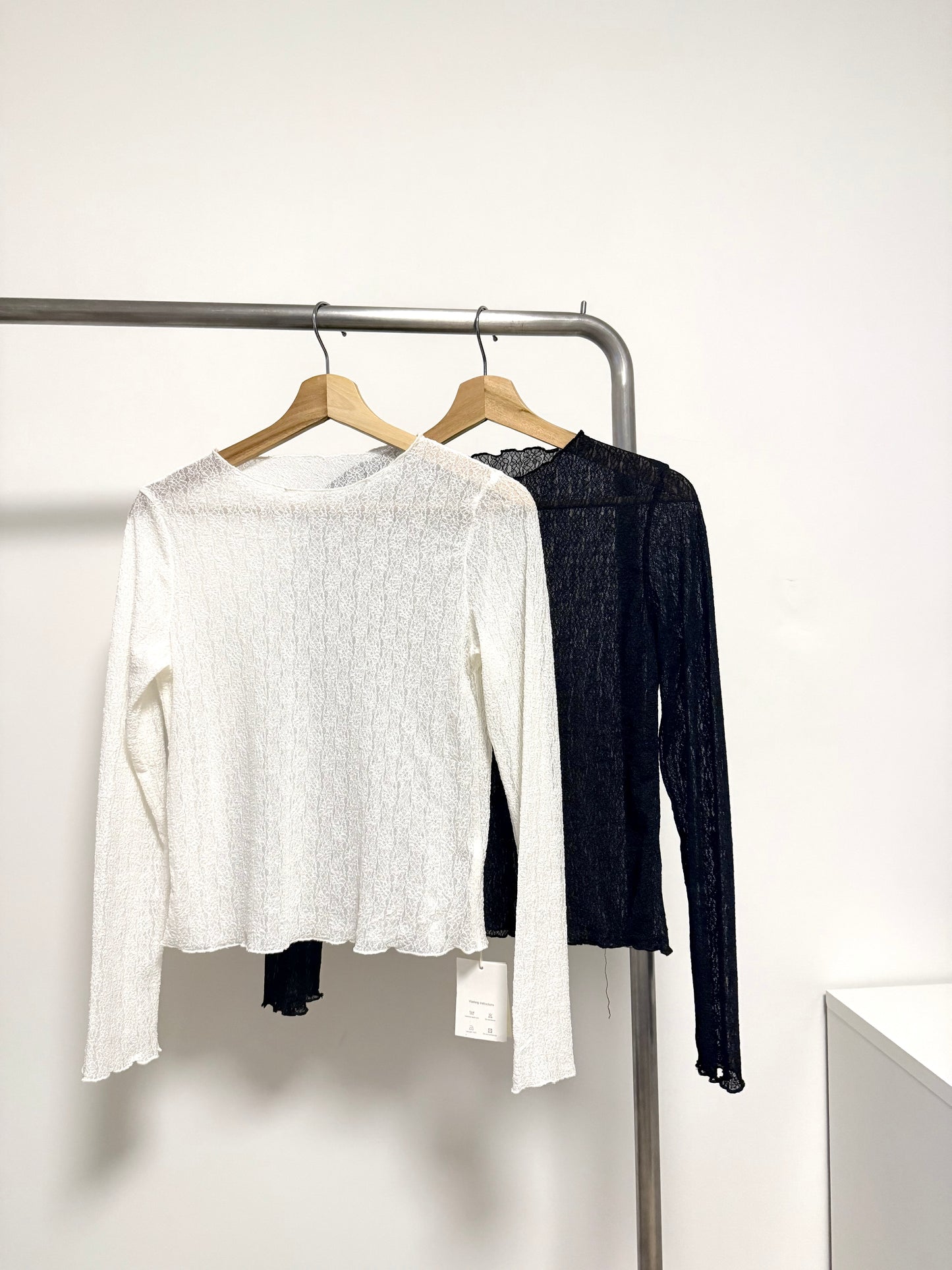 一字領暗花內搭 | E22037