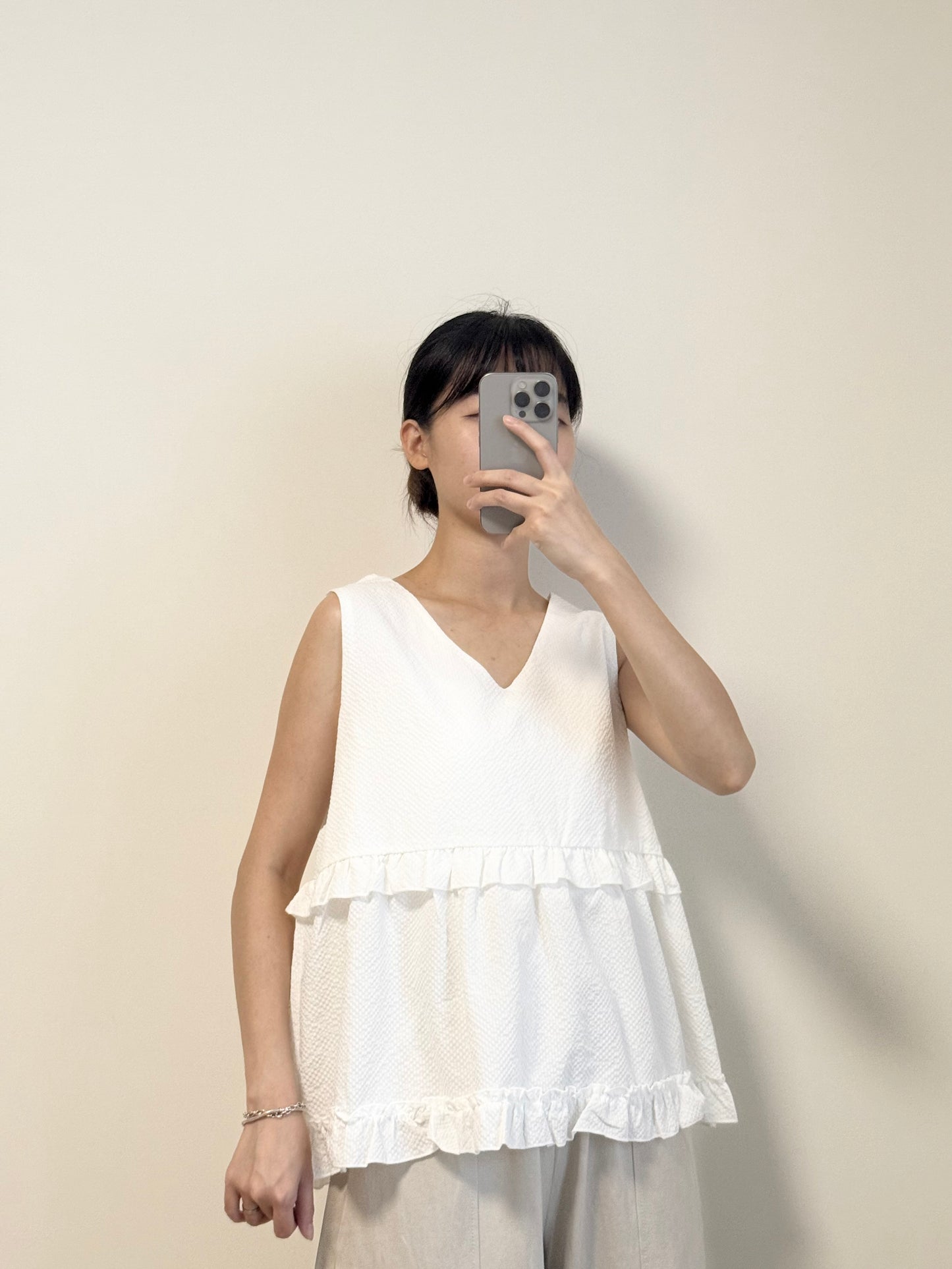 2WAY RUFFLE V領TOP | E21801