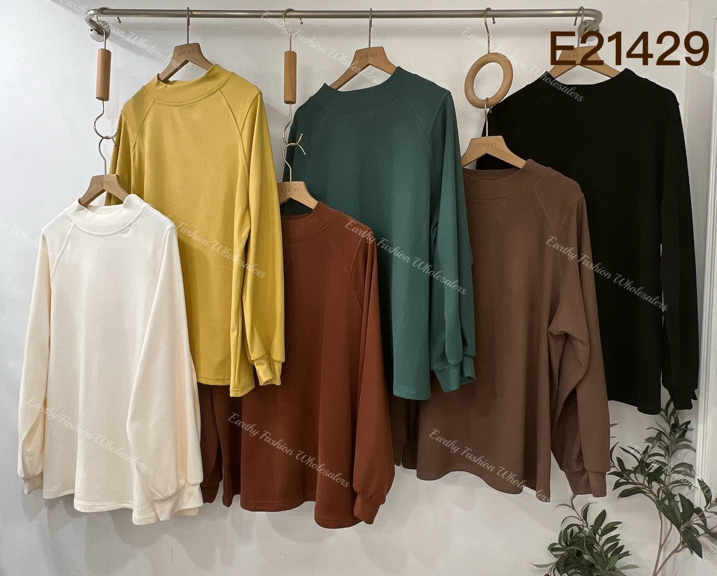 [SALE !! 超軟糯舒服！！] 小企領素色TOP | E21429