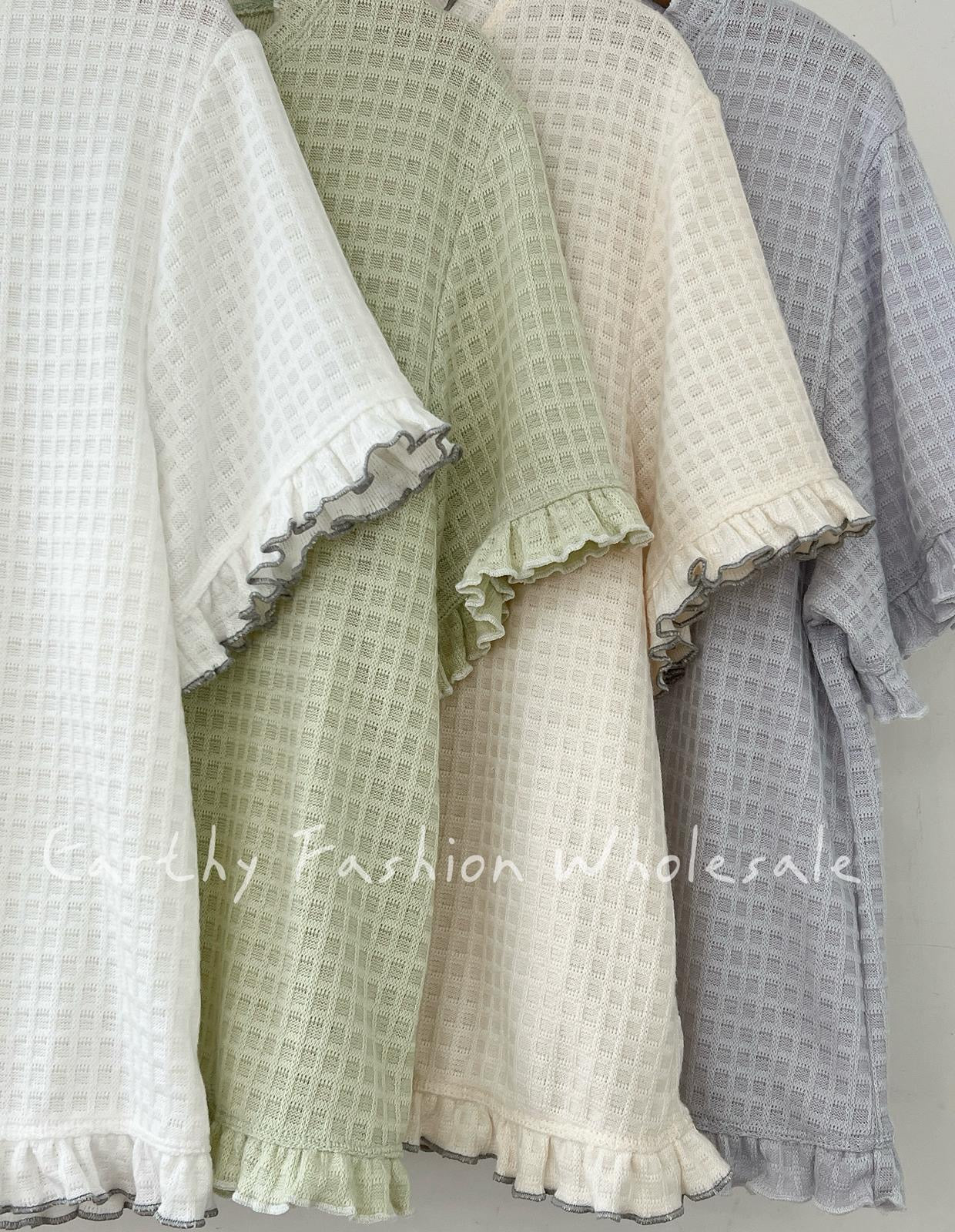 [預訂優惠] 小方塊RUFFLE TOP | E21732