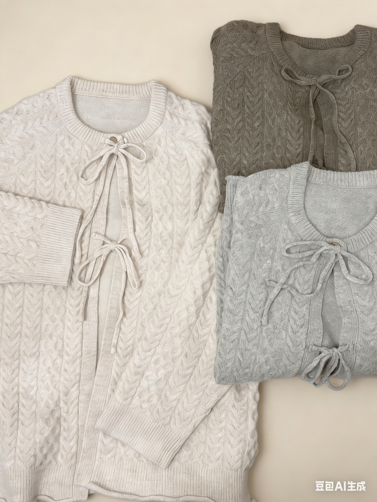 麻花綁帶針織外套 | E22021