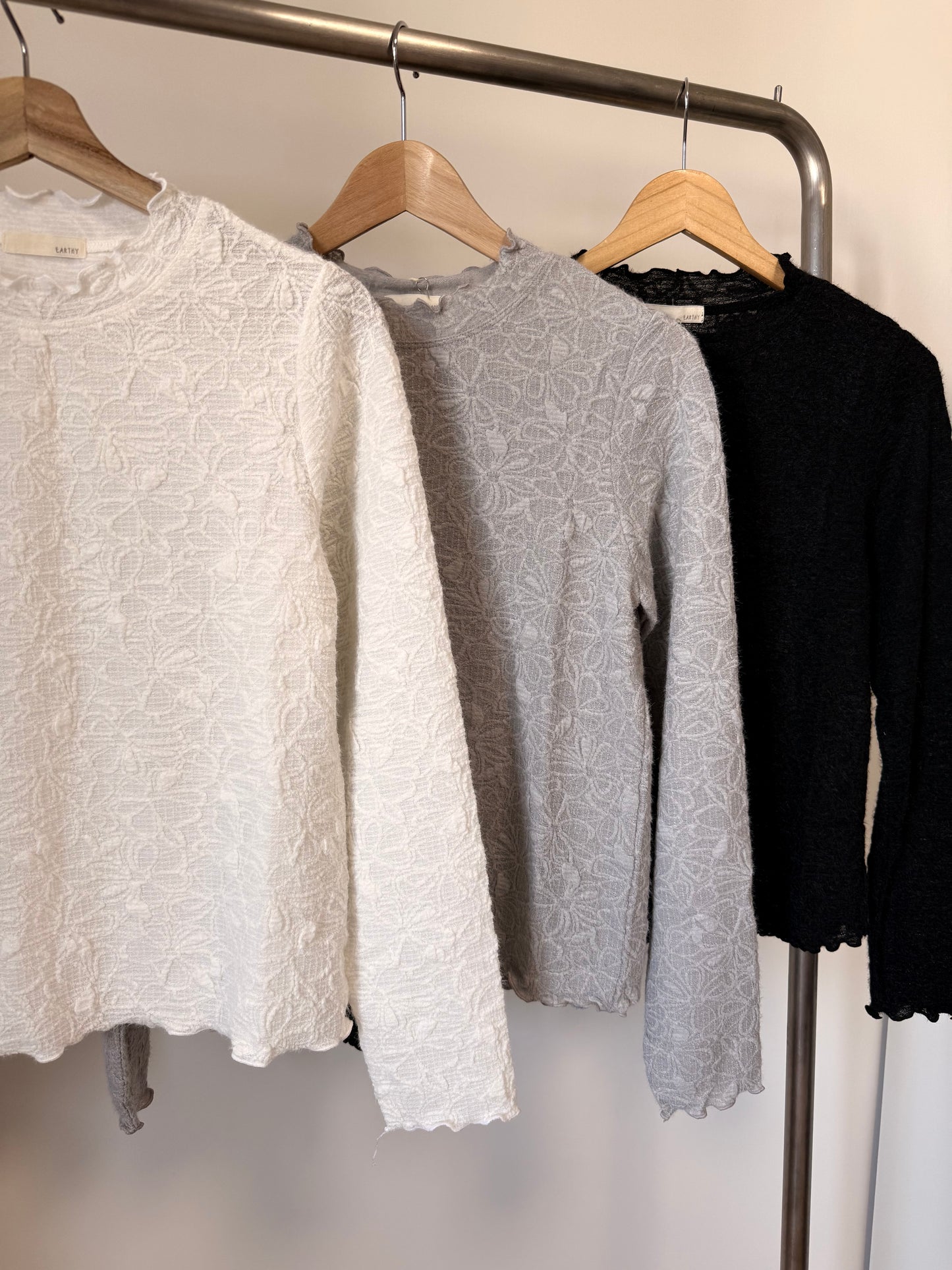 軟糯暗花羽毛TOP | E22072