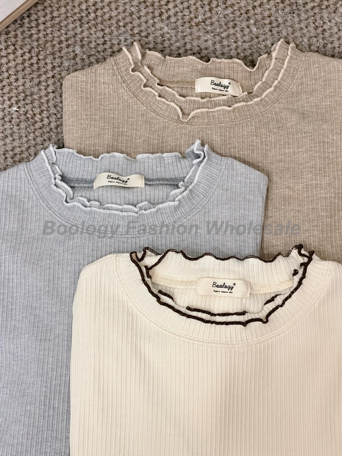 雙層領長袖打底 #8587