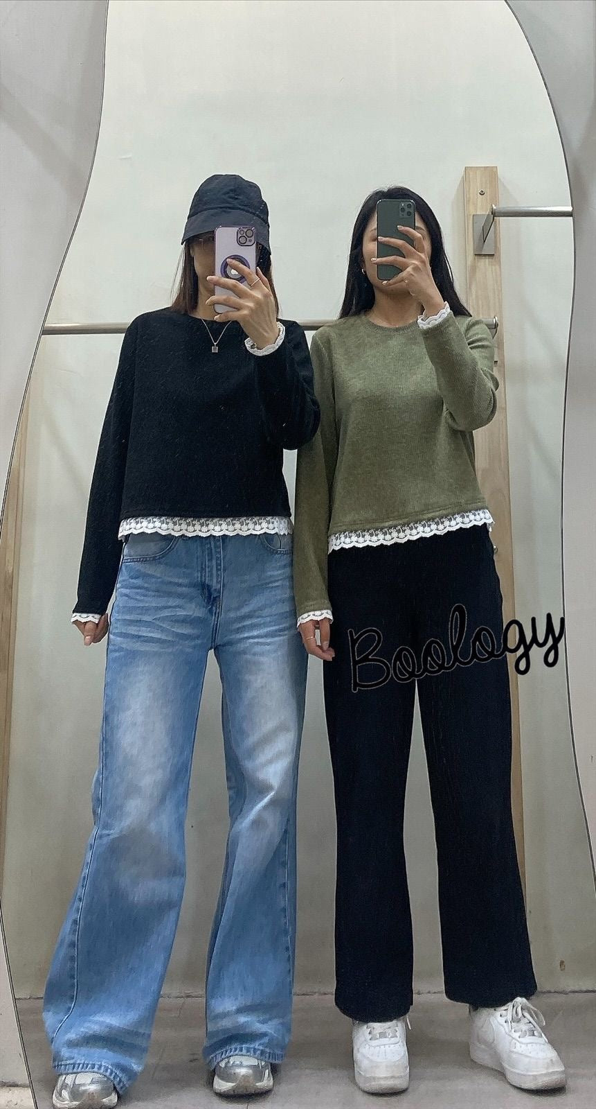 [SALE] LACE拼接TEE | B8281 - 黑
