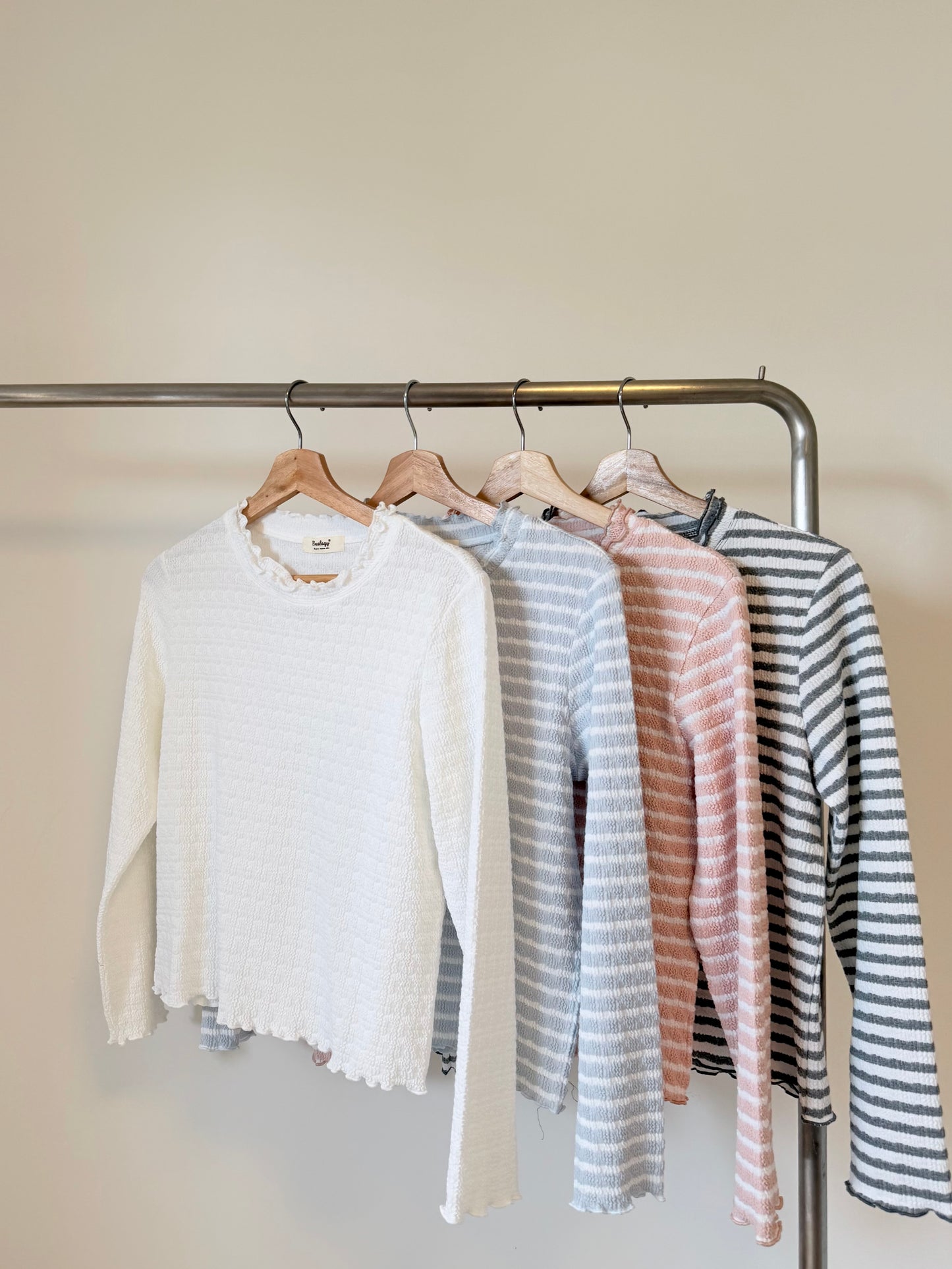 橫間雙層領長袖 #8601