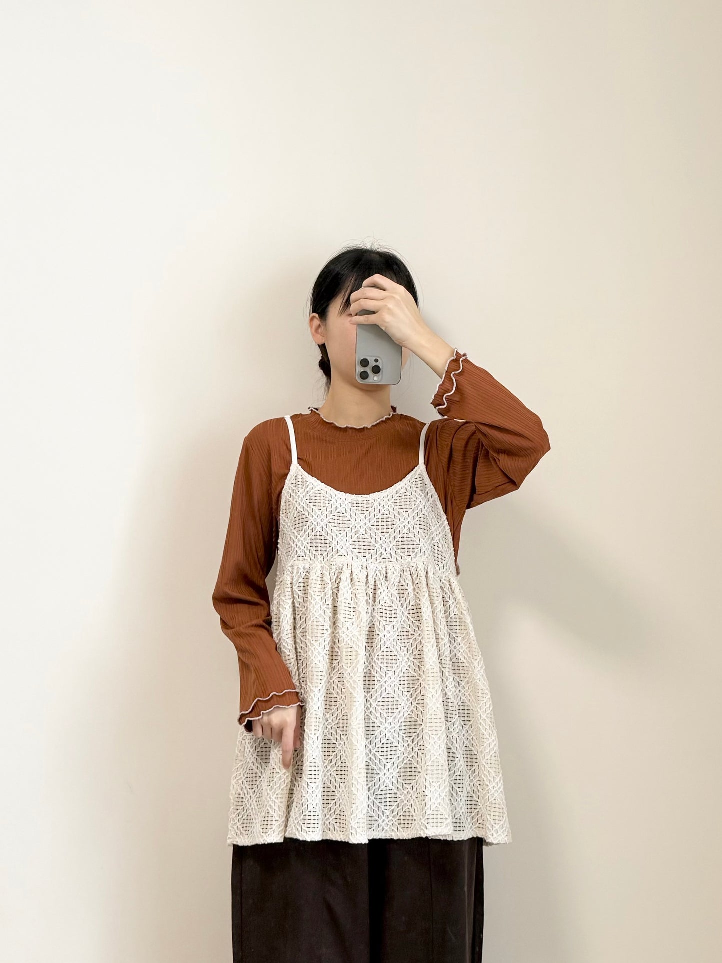 暗紋拼色滑滑料Tee #8586