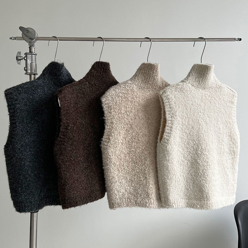 POLO領毛毛感背心