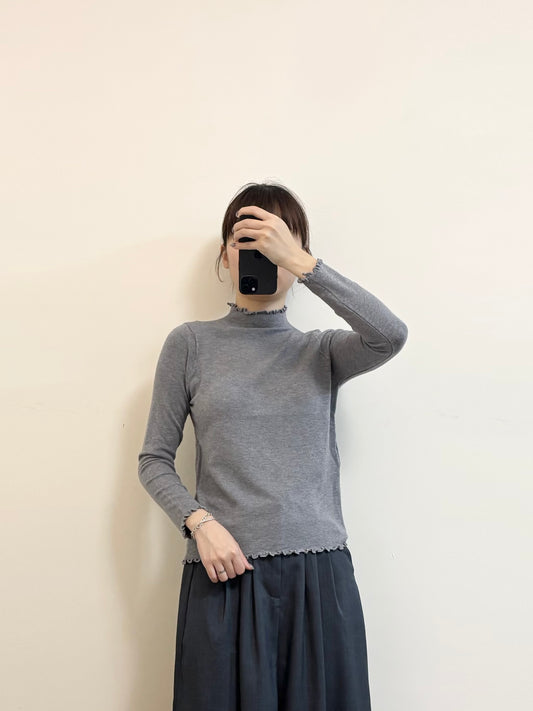 [SALE] Ruffle Knit L/S Top