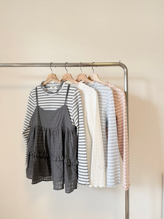 橫間雙層領長袖 #8601