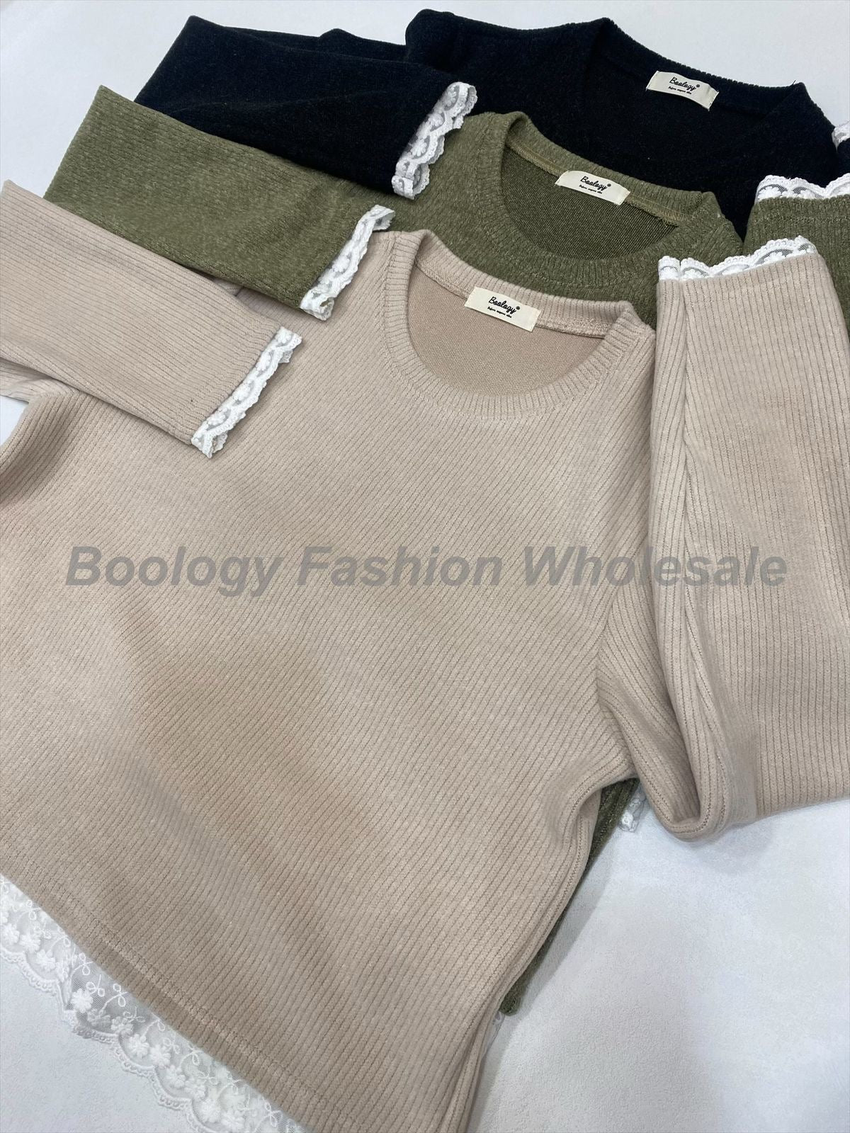 [SALE] LACE拼接TEE | B8281 - 黑