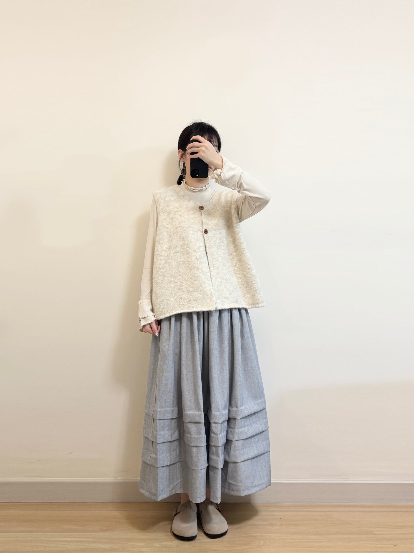 暗紋壓摺半裙 | E21477 [二色入]