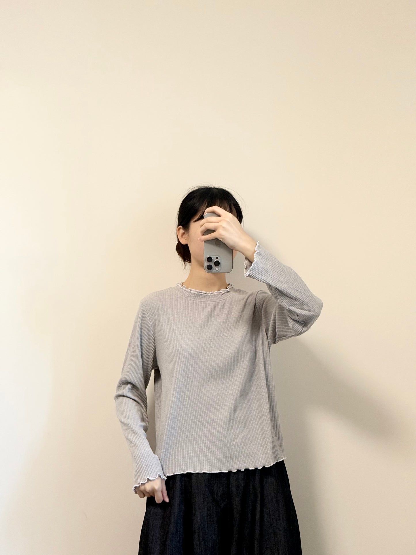 雙層領長袖打底 #8587