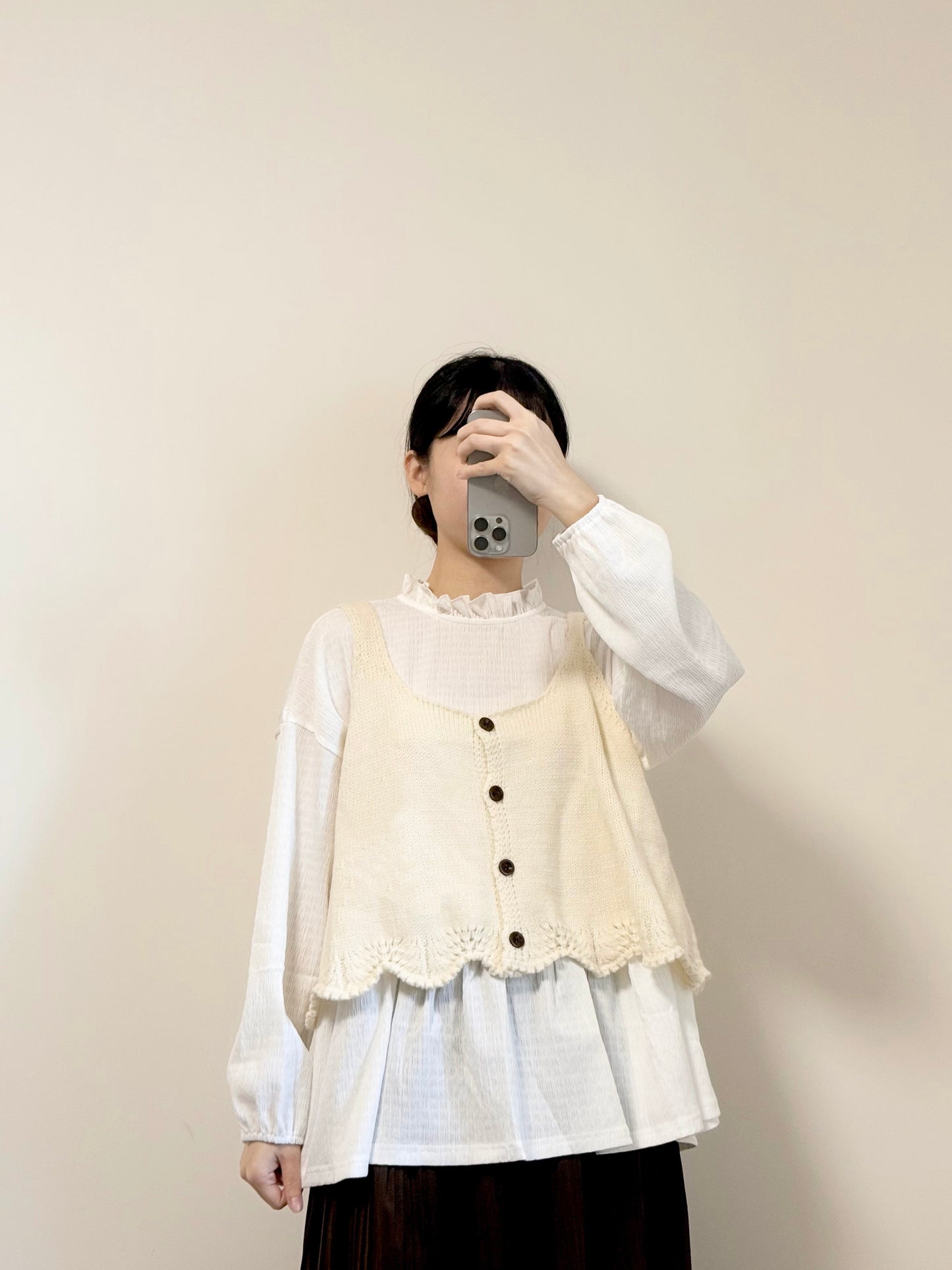 波浪邊短針織Layer