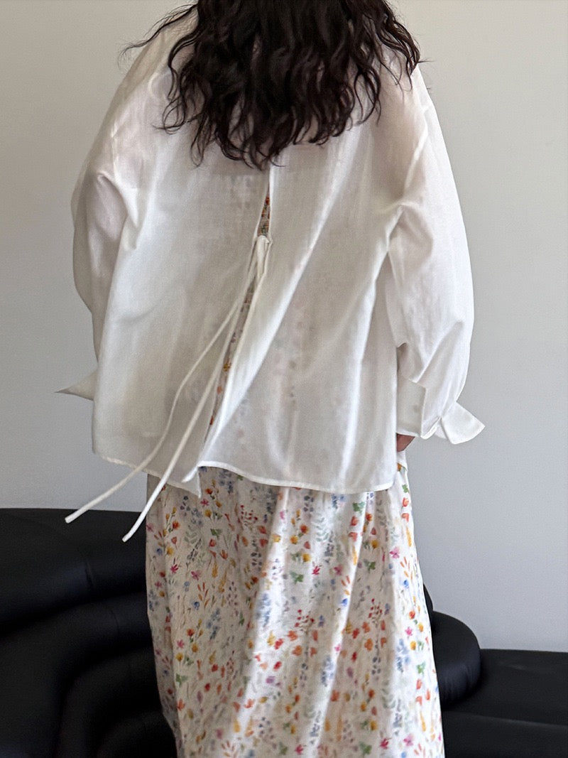 後背綁帶開叉SHIRT | 四色 翻單款！