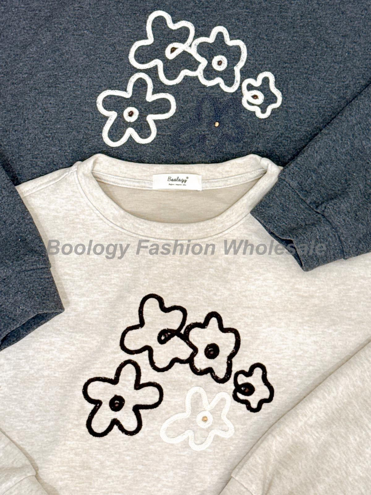 手繪花花短衛衣 #8593