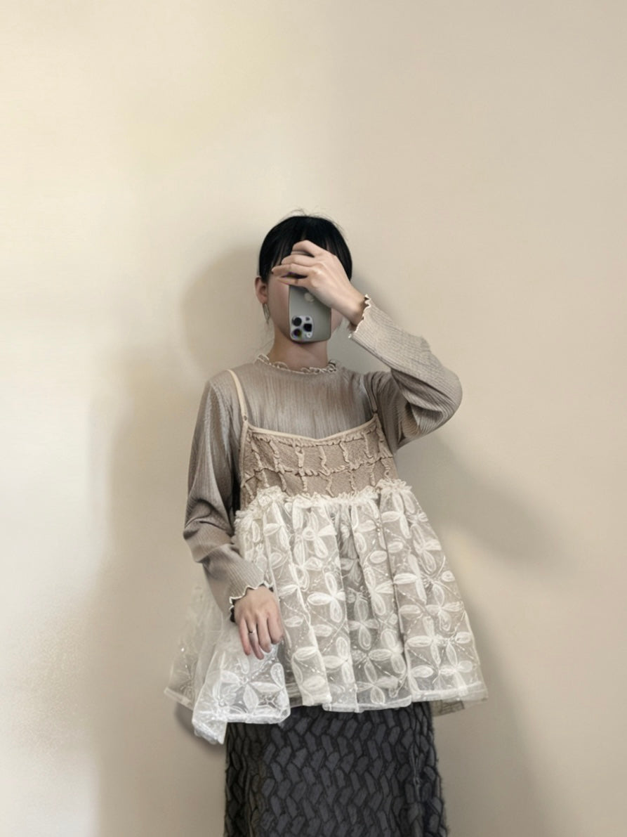 重工拼紗細閃外撘 | E22044